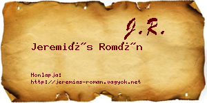 Jeremiás Román névjegykártya